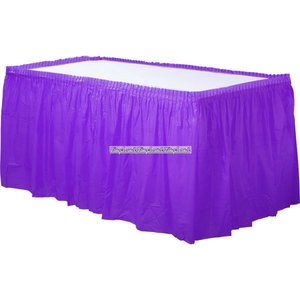 Lila plast bordskjol - 73cm x 426cm Lila plast bordskjol - 73cm x 426cm