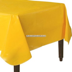 Gul bordsduk i vinyl med baksida av flanell - 132cm x 228cm Gul bordsduk i vinyl med baksida av flanell - 132cm x 228cm