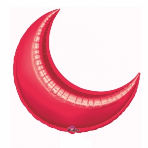 Röd halvmåneformad folieballong 43 cm - 5 st
