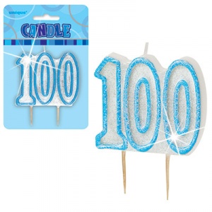 100-års födelsedagsljus - blå