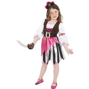 Piratbarn maskeraddräkt rosa Piratbarn maskeraddräkt rosa