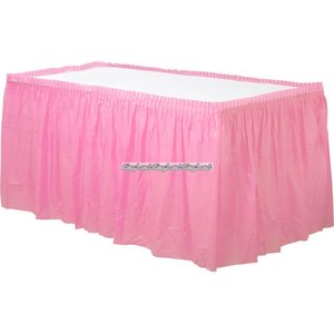Ljusrosa bordskjol i plast - 73cm x 426cm Ljusrosa bordskjol i plast - 73cm x 426cm