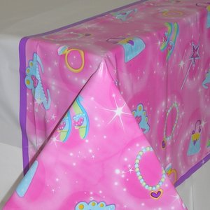 Prinsessparty rosa bordsduk i plast Prinsessparty rosa bordsduk i plast