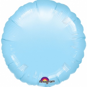 Pastellblåt rund folieballong 46 cm