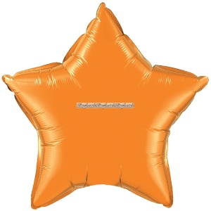 Orange stjärnformad folieballong - 91 cm