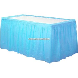 Turkos bordskjol i plast - 73cm x 426cm Turkos bordskjol i plast - 73cm x 426cm